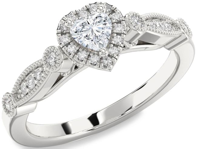 Diamond White Gold Heart Promise Ring