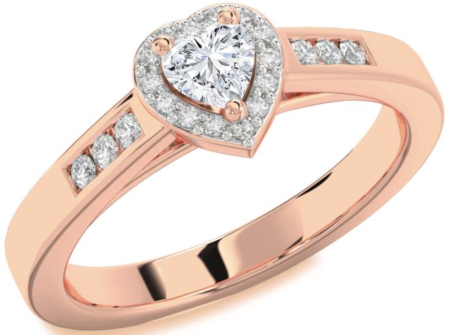 Diamond Rose Gold Heart Promise Ring
