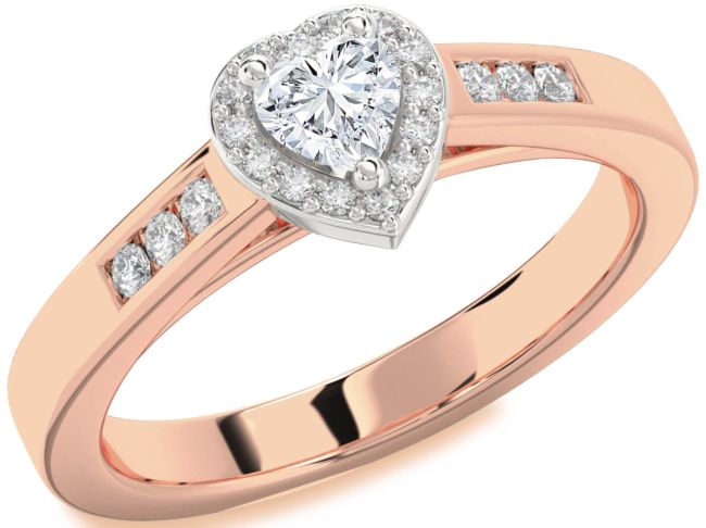 Diamond White Rose Gold Heart Promise Ring