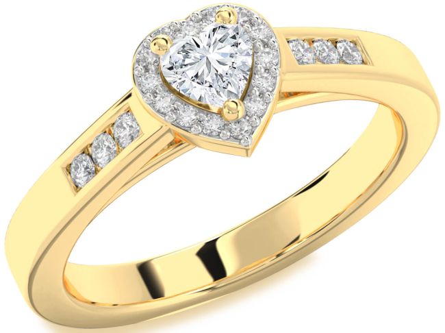 Diamond Gold Heart Promise Ring