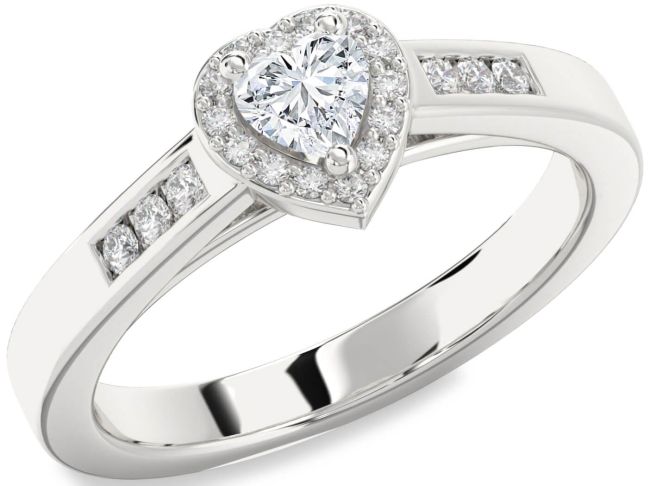Diamond Platinum Heart Promise Ring