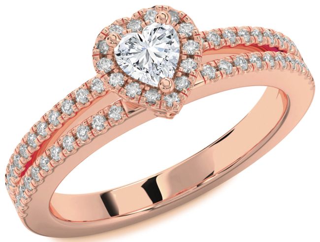Diamond Rose Gold Heart Pave Promise Ring