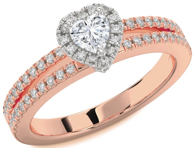 Diamond White Rose Gold Heart Pave Promise Ring