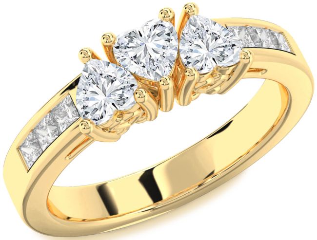 Diamond Gold Heart Four Stone Ring
