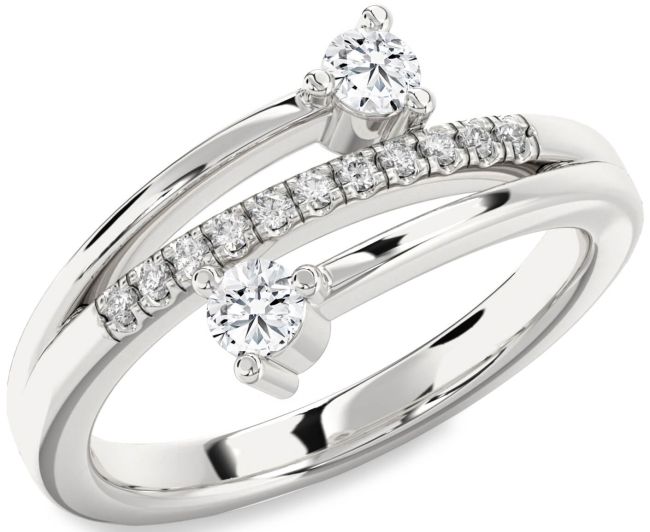 Diamond White Gold Round Two Stone Ring