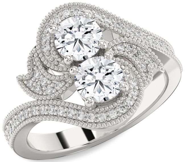 Diamond White Gold Round Two Stone Ring
