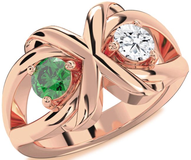 Rose Gold Round Two Stone Promise Ring