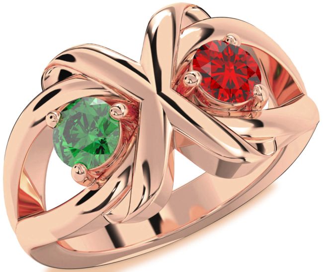 Rose Gold Round Two Stone Promise Ring
