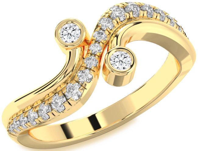 Diamond Gold Round Two Stone Ring