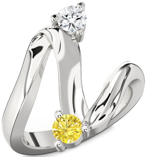 Silver Round Two Stone Promise Ring