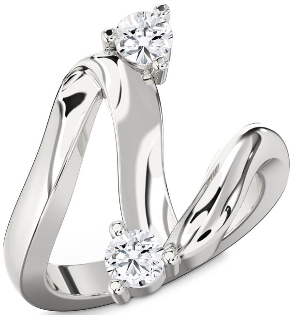 Diamond White Gold Round Two Stone Ring