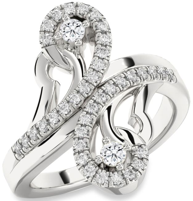 Diamond Platinum Round Two Stone Ring