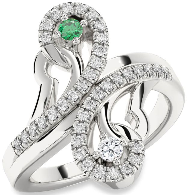 Diamond Platinum Round Two Stone Promise Ring