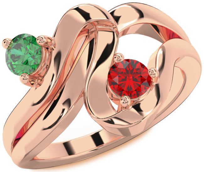 Rose Gold Round Two Stone Promise Ring