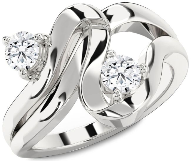 Diamond White Gold Round Two Stone Ring