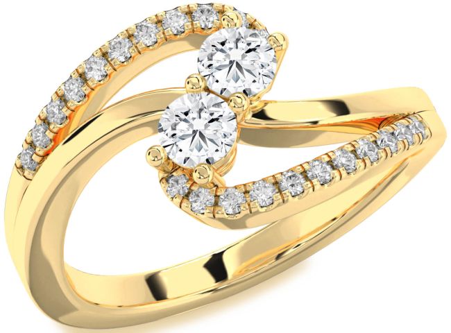 Diamond Gold Round Two Stone Ring