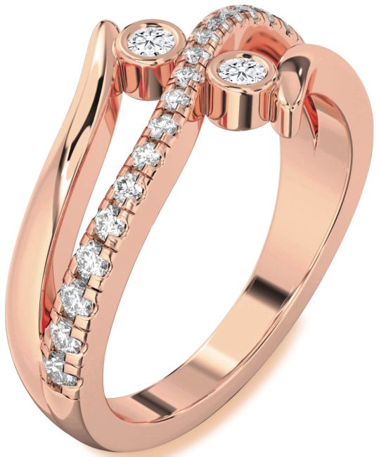 Lab Diamond Rose Gold Round Two Stone Ring