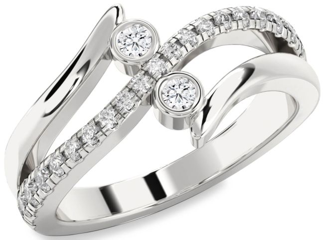 Diamond Platinum Round Two Stone Ring