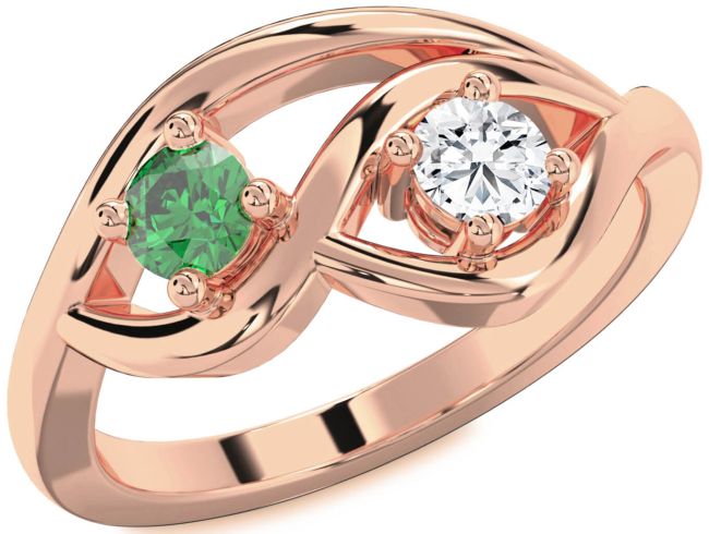 Rose Gold Round Two Stone Promise Ring