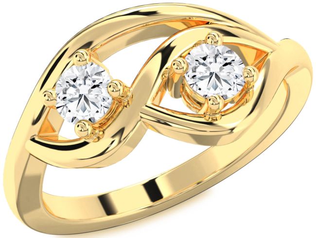 Diamond Gold Round Two Stone Ring