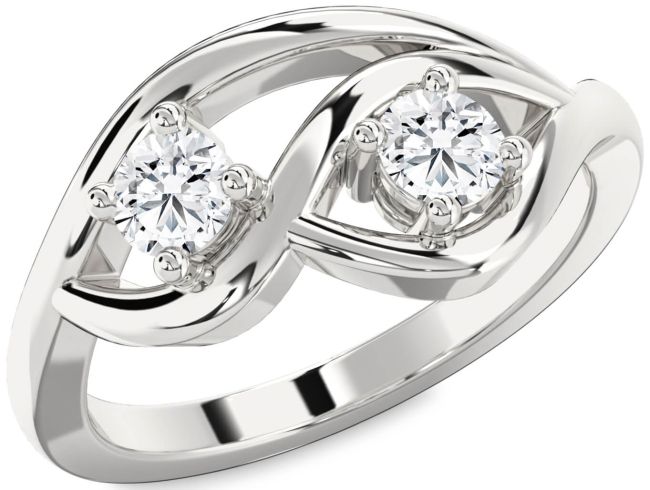 Diamond White Gold Round Two Stone Ring