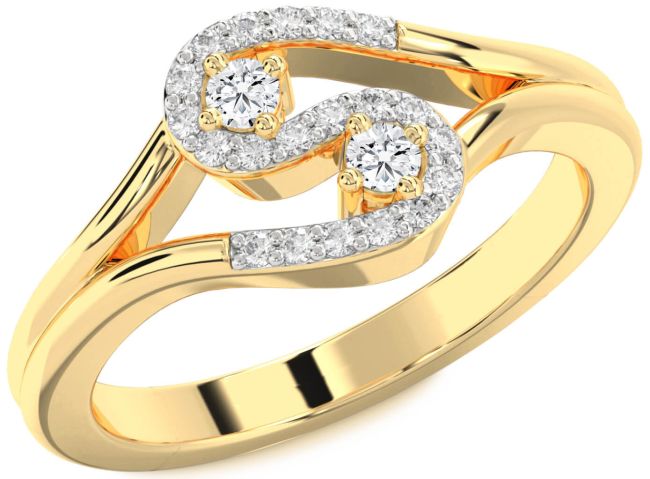 Diamond Gold Round Two Stone Ring