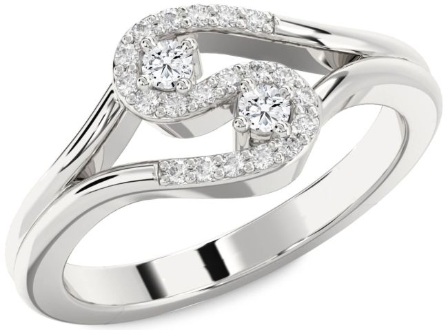 Diamond White Gold Round Two Stone Ring