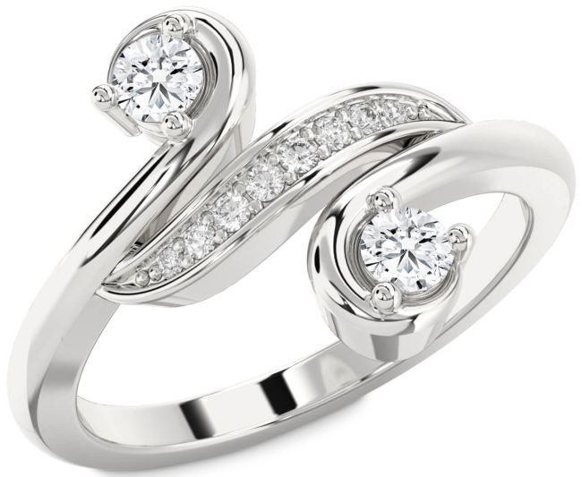 Diamond White Gold Round Two Stone Ring