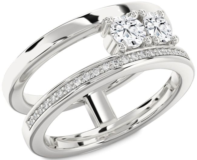 Diamond White Gold Round Two Stone Ring