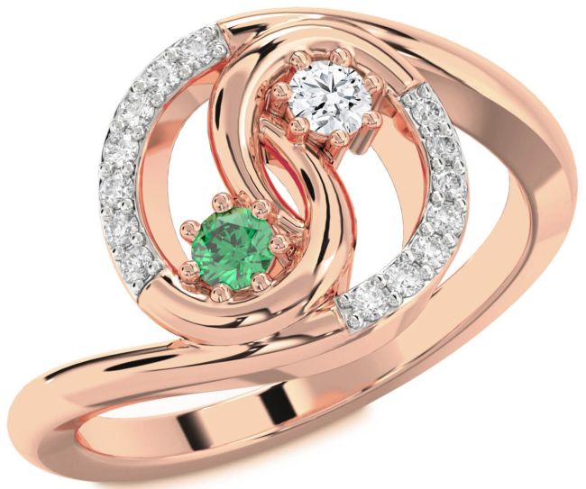 Diamond Rose Gold Round Two Stone Promise Ring