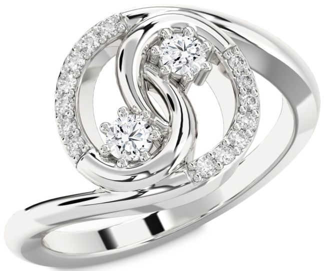 Diamond White Gold Round Two Stone Ring
