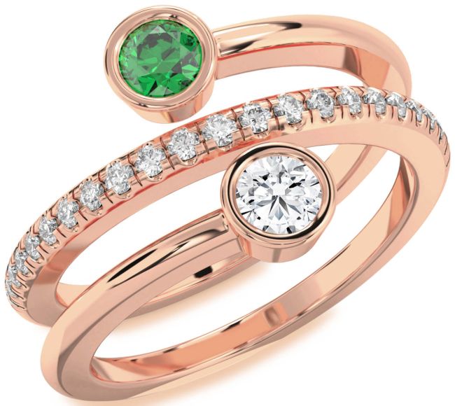 Diamond Rose Gold Round Two Stone Promise Ring