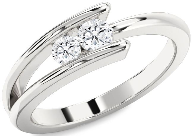 Diamond Platinum Round Two Stone Ring