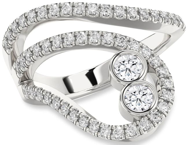 Diamond White Gold Round Two Stone Ring