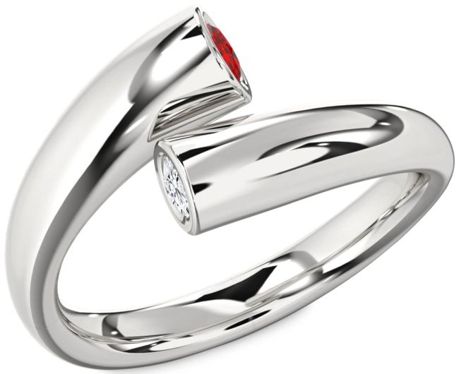 Silver Round Two Stone Promise Ring