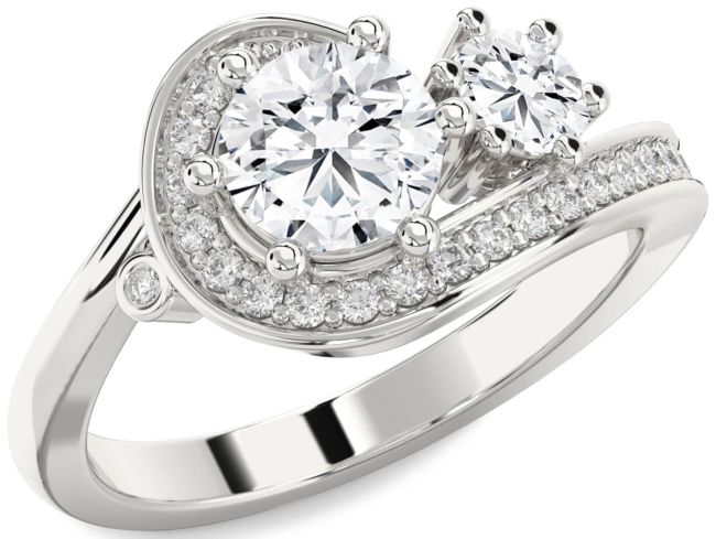 Diamond White Gold Round Two Stone Ring