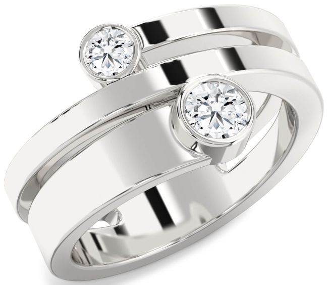 Diamond Platinum Round Two Stone Ring