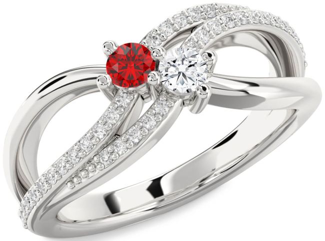 Diamond White Gold Round Two Stone Promise Ring