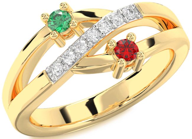 Diamond Gold Round Two Stone Promise Ring