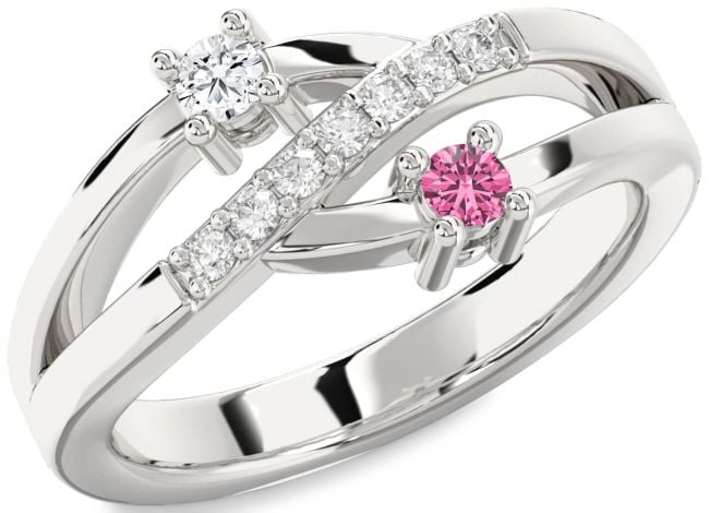 Diamond White Gold Round Two Stone Promise Ring
