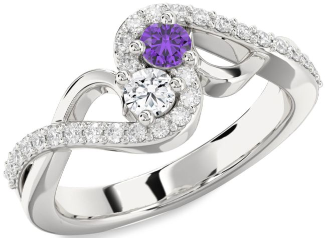 Diamond White Gold Round Two Stone Promise Ring
