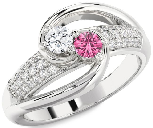 Diamond White Gold Round Two Stone Promise Ring