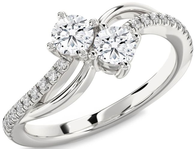 Diamond White Gold Round Two Stone Ring