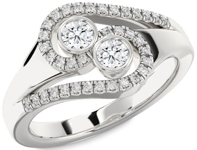 Diamond White Gold Round Two Stone Ring