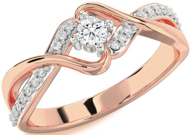 Diamond White Rose Gold Round Promise Ring