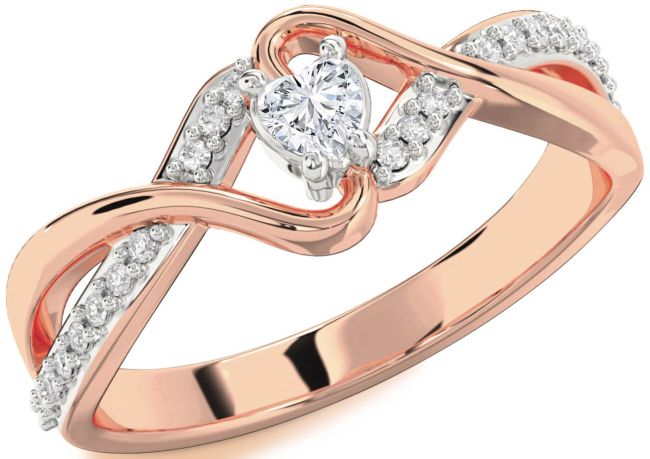 Diamond White Rose Gold Heart Promise Ring