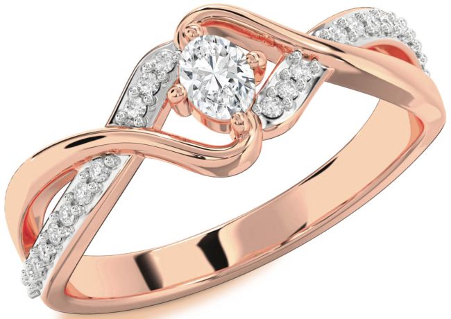 Diamond Rose Gold Oval Promise Ring