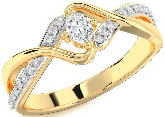 Diamond Gold Oval Promise Ring
