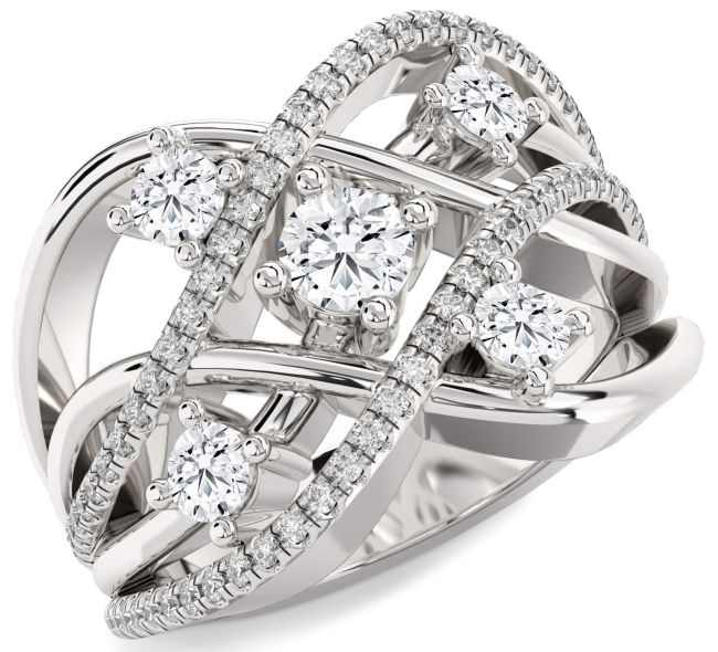 Diamond Platinum Knot Ring