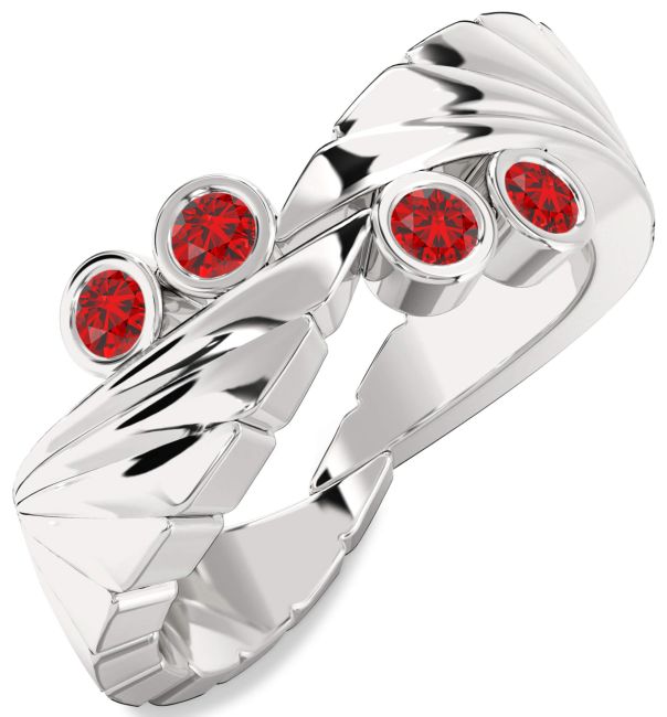 Ruby Platinum Wings Ring